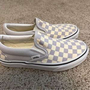 Vans Slip-On Checkerboard in Lavender and Cream